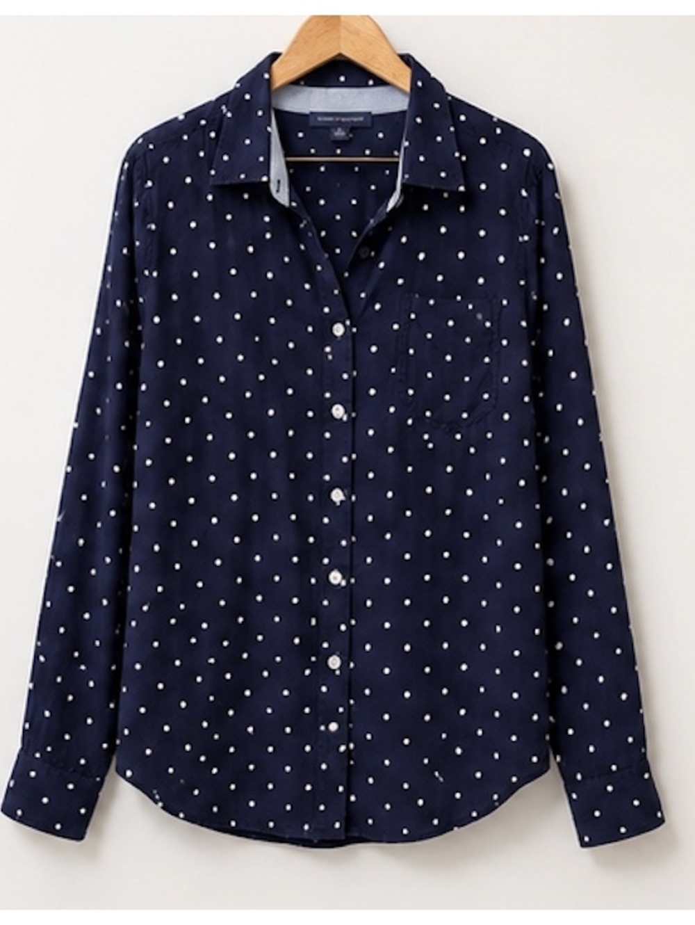 Tommy Hilfiger Navy Blue Polka Dot Button-Up Shirt